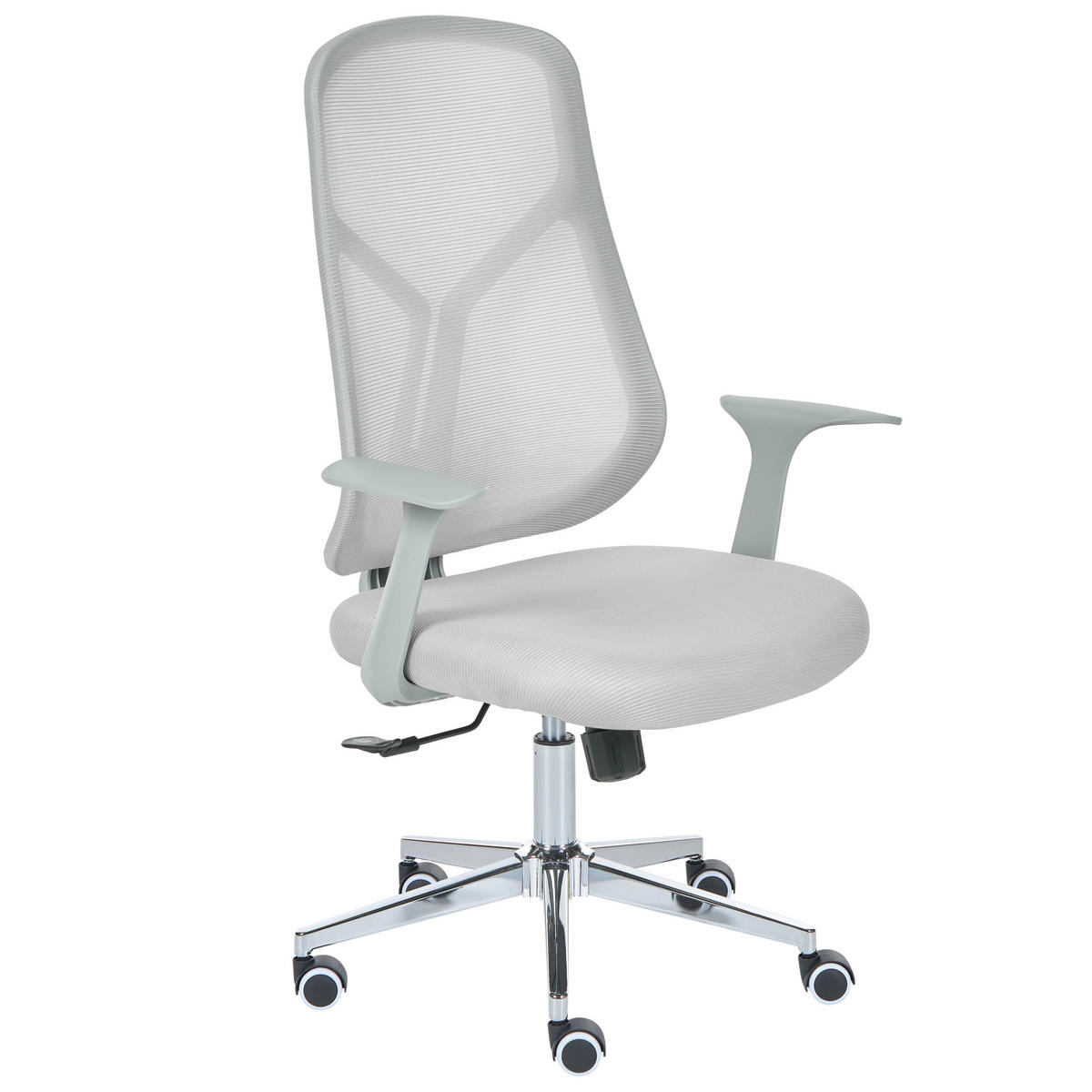 BÜROSTUHL Hellgrau Nuviner - Grau, Textil (60/109/60cm) - Beliani