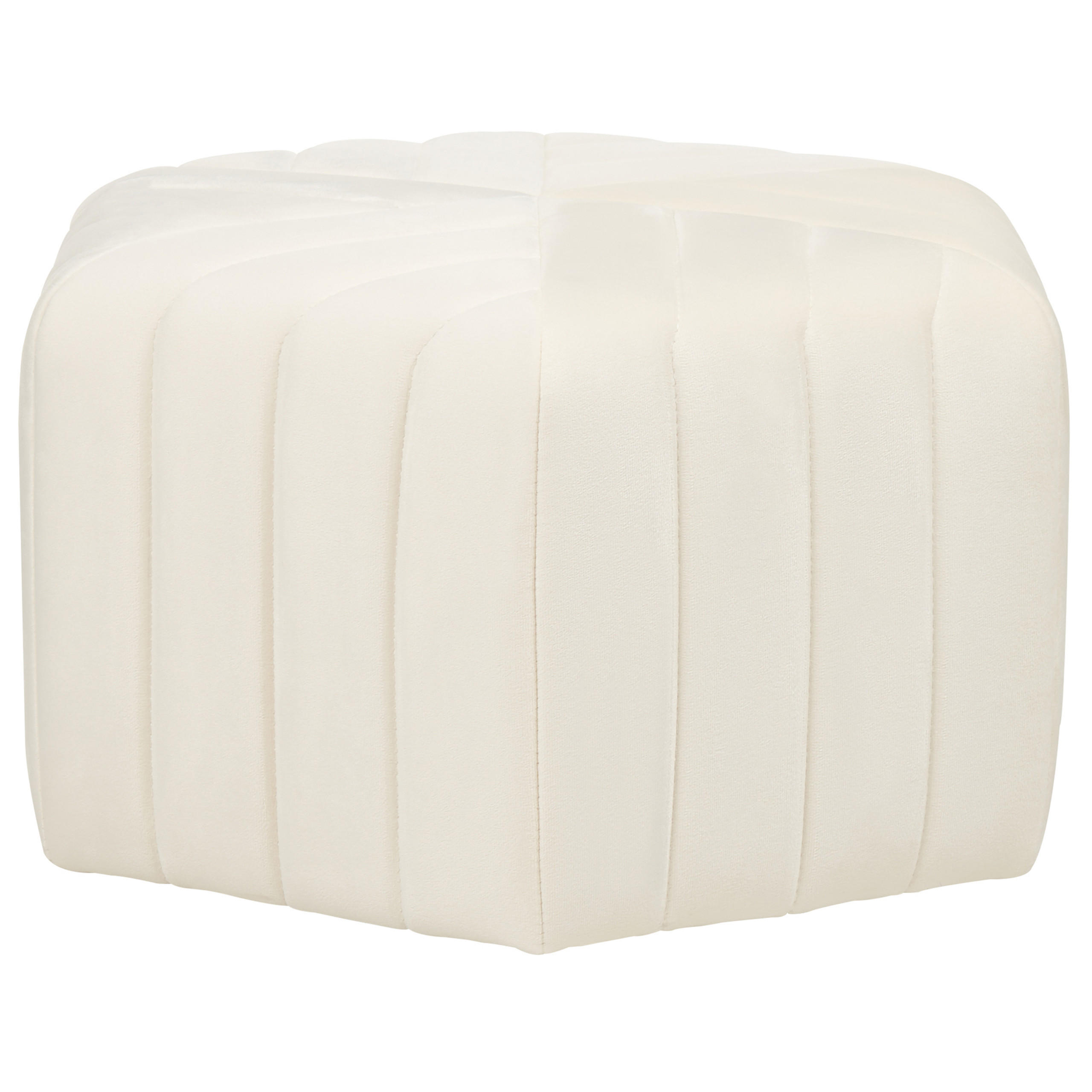 POUF Murietta 53/53/29 cm - Weiß, Textil (53/29/53cm) - Beliani