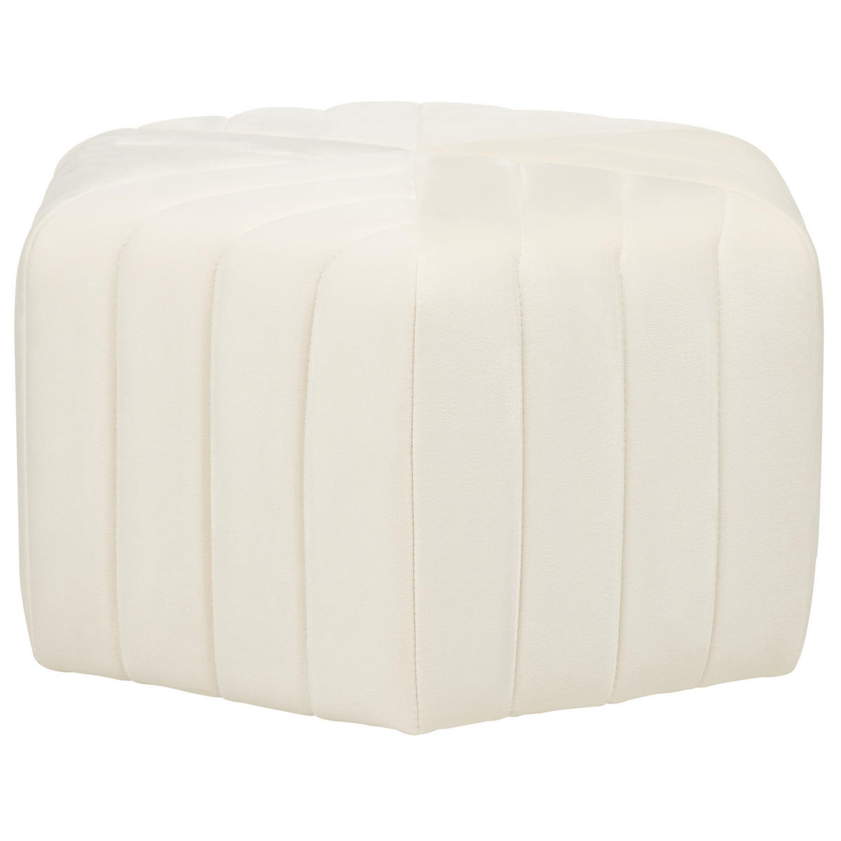 POUF Murietta 53/53/29 cm - Weiß, Textil (53/29/53cm) - Beliani