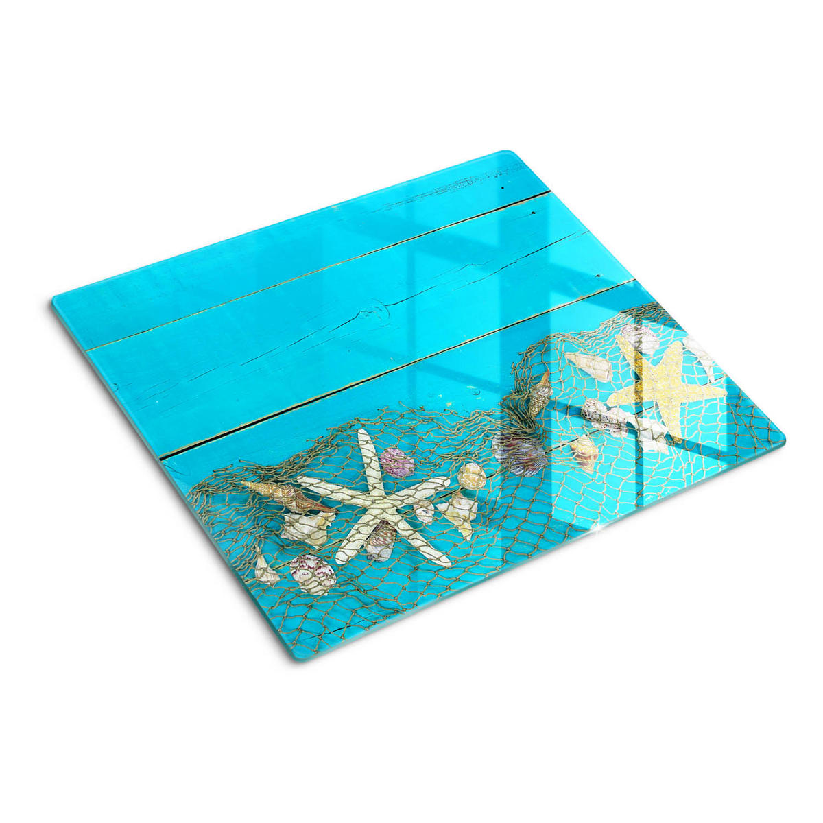 GLASPLATTE 60x52 cm Seesternschalen - Blau, Glas (60/0.4/52cm) - TULUP