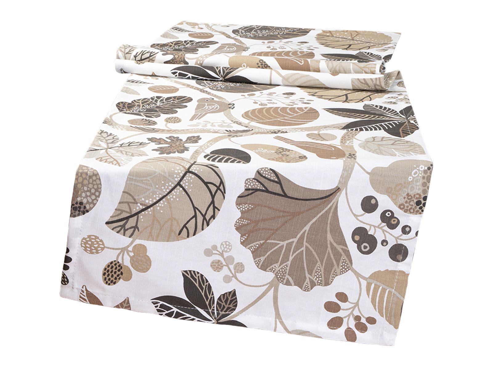 TISCHLÄUFER Zauberwald elfenbein-taupe Baumwolle 150/40 cm - Taupe/Ecru, Textil (40/150cm) - beties Heimtextil
