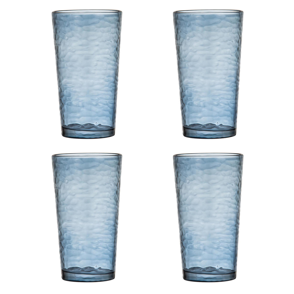 GLÄSER-SET Byron 4er Set Longdrinkglas - Blau, Kunststoff - Ladelle