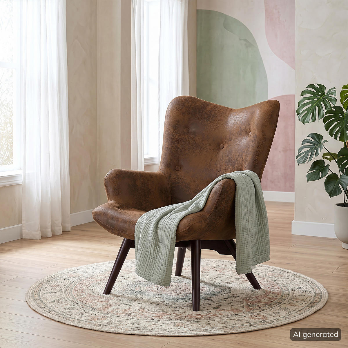 SESSEL - Dunkelbraun/Braun, Holz/Buchenholz (71/90/85cm) - home24