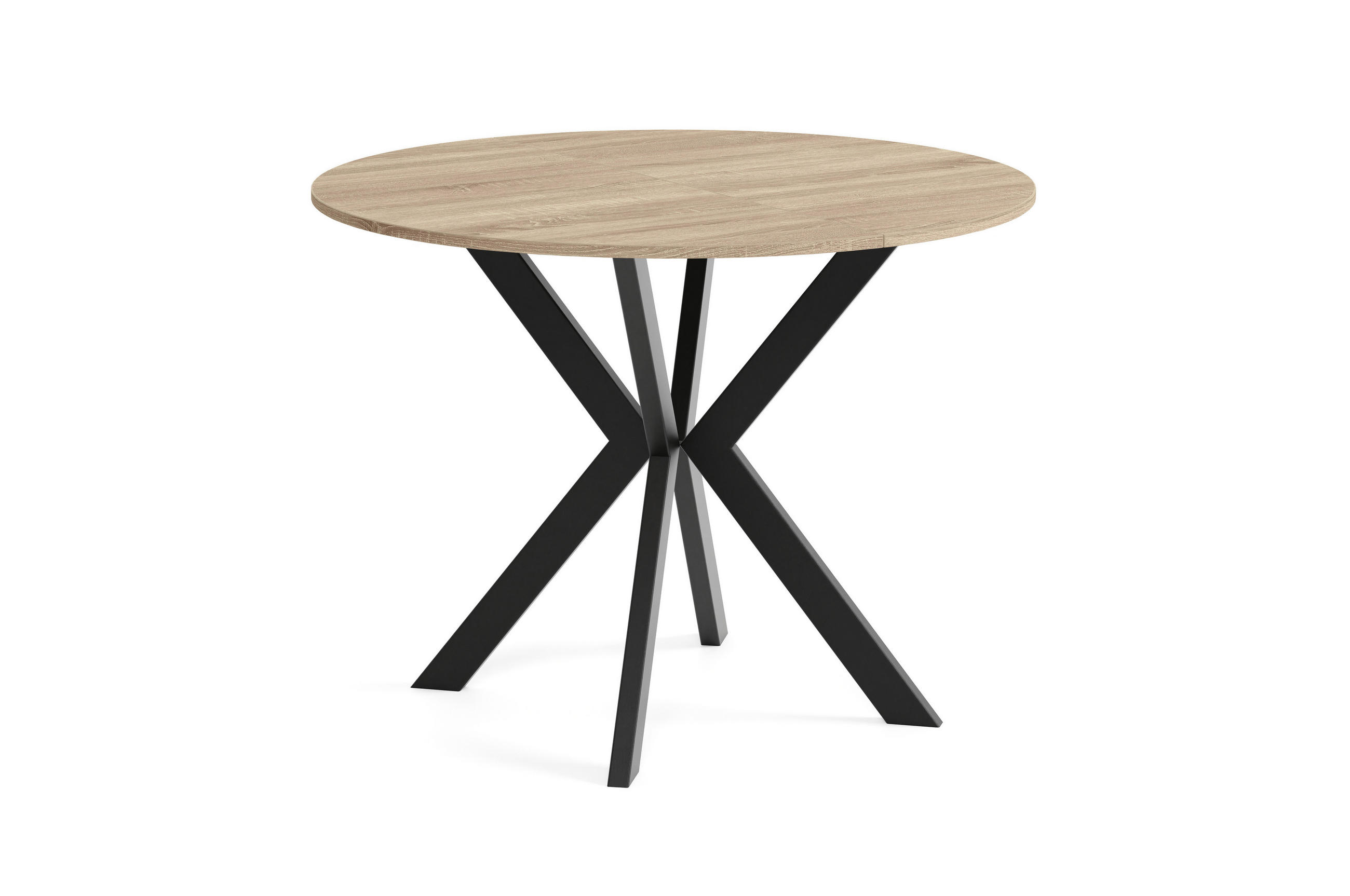 Meblini Esstisch Sonoma Eiche, Schwarz 100x76x100 cm