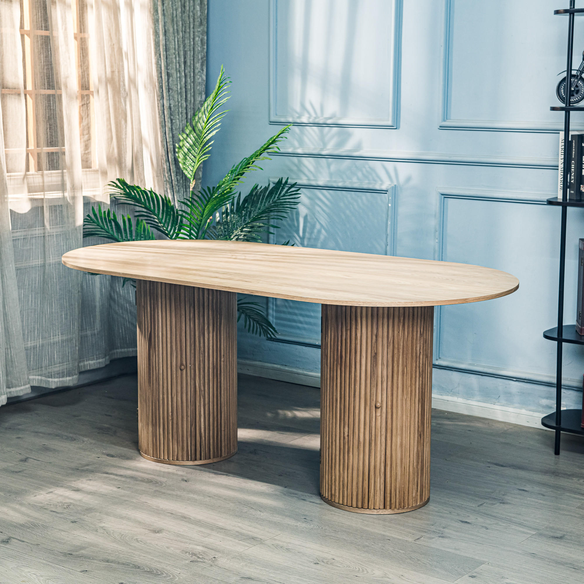 ESSTISCH Rund Braun 180 x 90 x 75 (cm) - Braun, Holz (90/180/75cm) - Nordlys