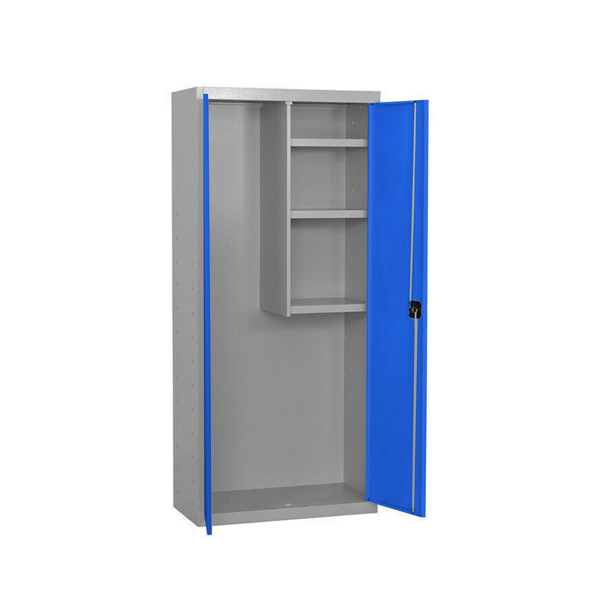 PUTZMITTELSCHRANK Amego HxBxT 180x80x40 cm 3x Fachboden Blau-Grau - Blau, Metall (80/180/40cm) - PROREGAL
