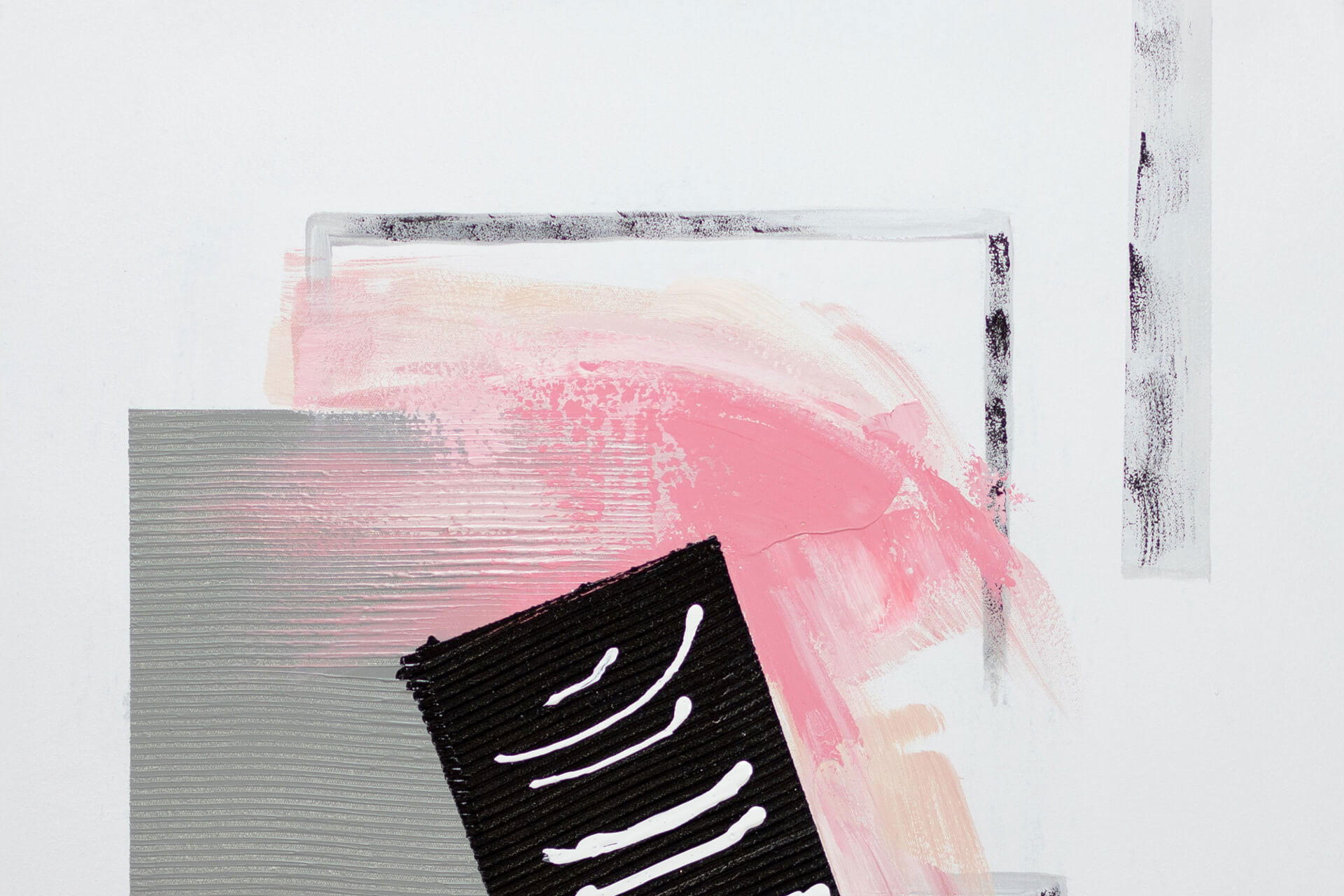 ACRYLBILD HANDGEMALT 60/80 cm - Pink/Grau, Holz/Textil (1.7/80cm) - KUNSTLOFT