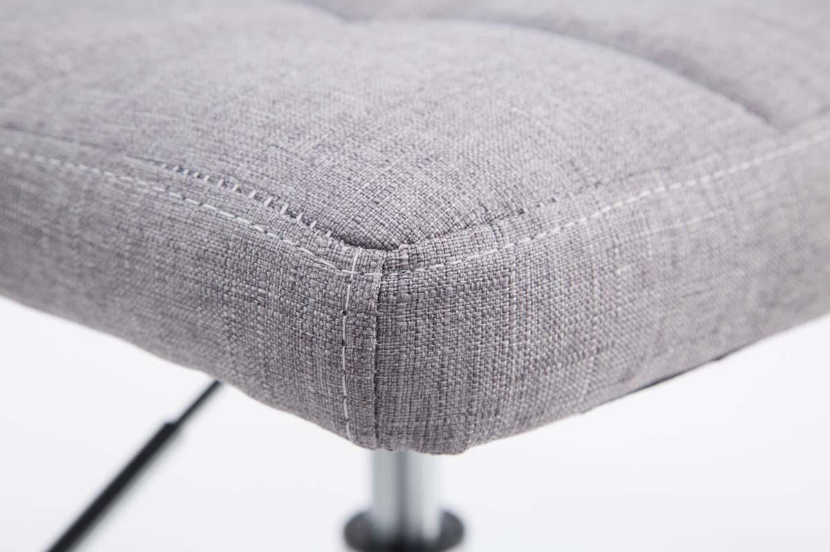 PALMA Barhocker Bangko Stoff Grau - Grau, Textil/Metall (44/74/49cm) - DELUKE