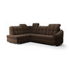 ECKSOFA KONGO RBN09, Eckcouch in L-Form mit Schlaffunktion, Farbe: Dunkelbraun, Velourstoff, Ottomane Links - Dunkelbraun, Textil (260/180cm) - O-Sofa