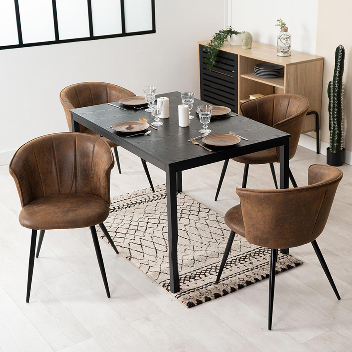 ESSZIMMERSTUHL in Vintage Brown 4er-Set - Braun, Textil (44/83/51cm) - Meubles Cosy