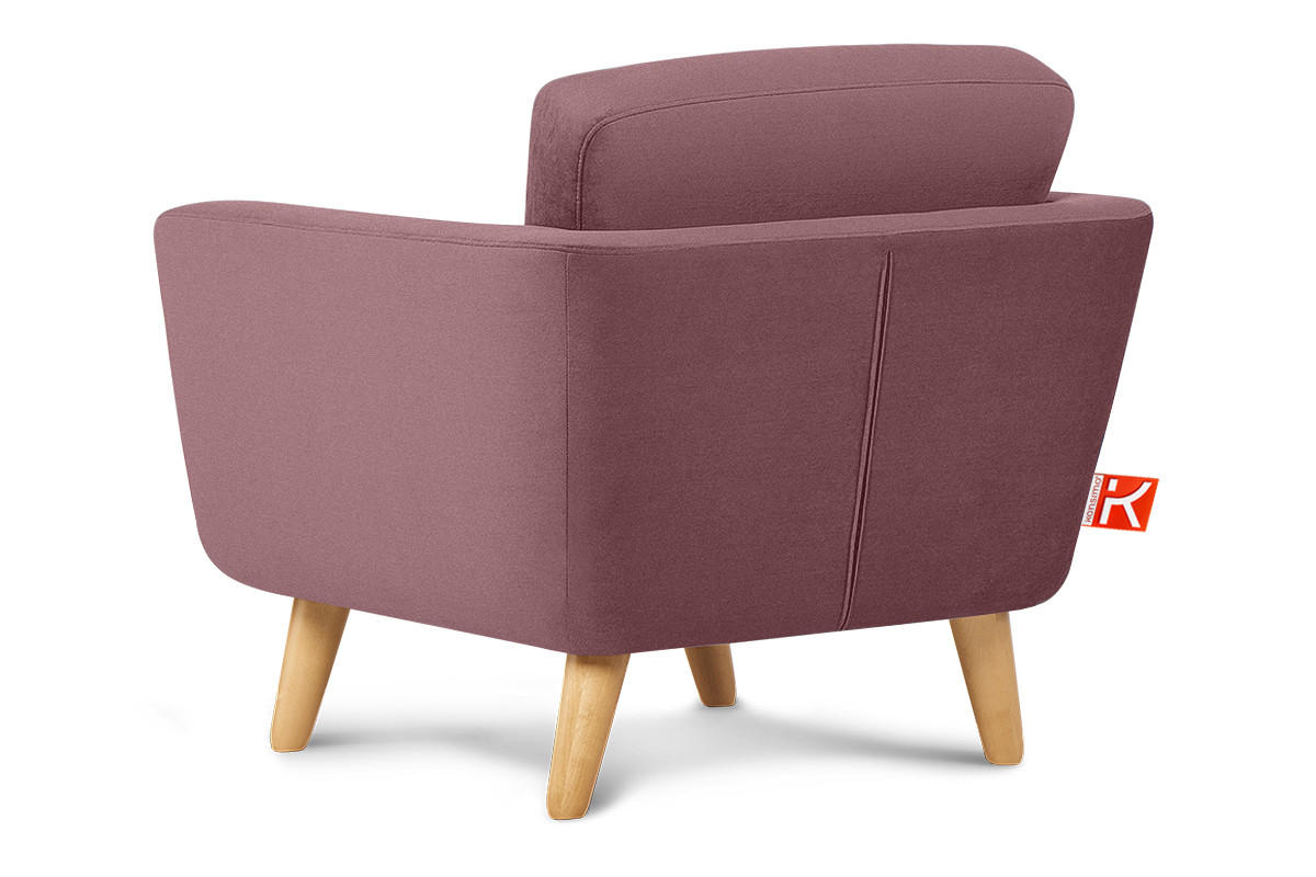SESSEL TAGIO Massivholz-Beine, rosa - Koralle/Braun, Buchenholz/Textil (86/80/88cm) - KONSIMO®