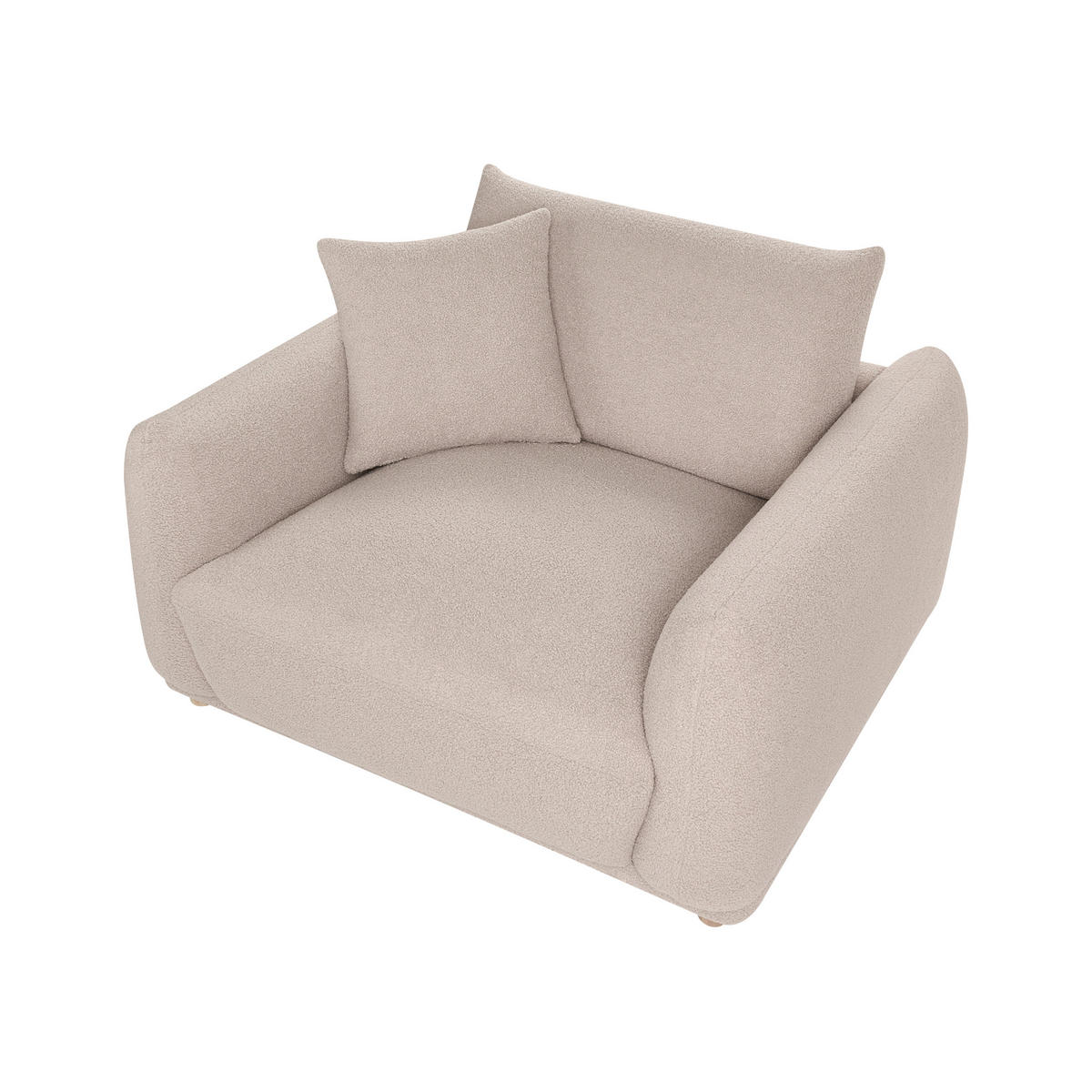 SESSEL Bouclé Beige Jubek - Beige, Textil (120/81/104cm) - Beliani