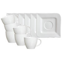 KAFFEETASSEN MIT UNTERTASSEN Melodie weiß 190 ml 6er Set - Weiß, Keramik (14/10/14cm) - Ritzenhoff Breker