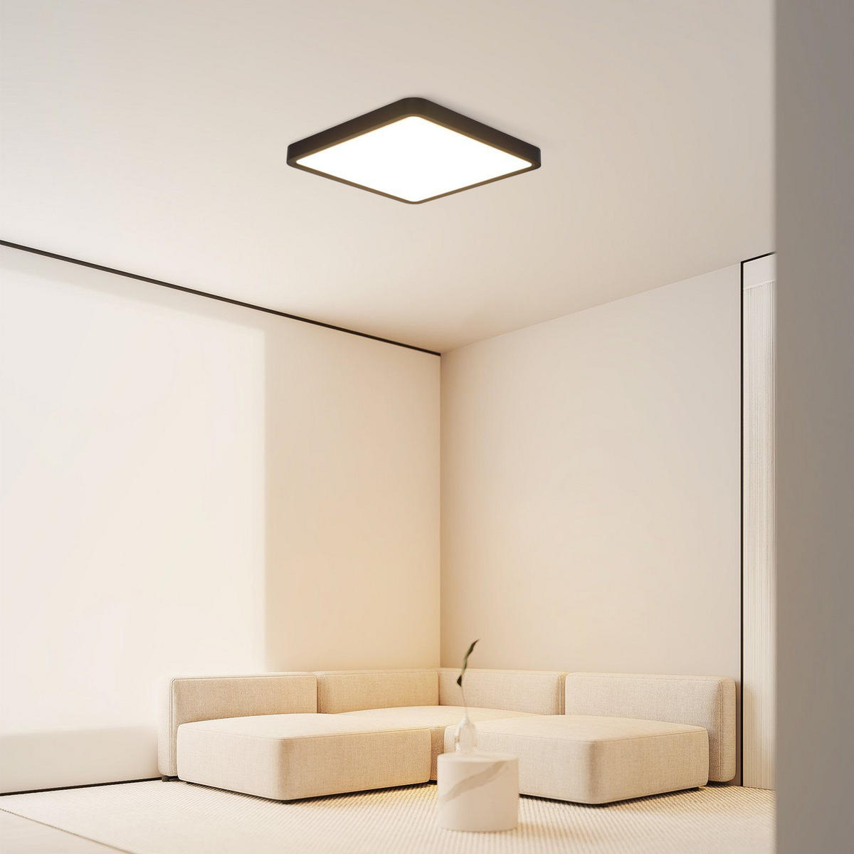 LED-DECKENLEUCHTE Sarah 23/23/2cm - Schwarz, Kunststoff (23/23/2cm) - ZMH
