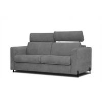 SOFA MEZO 3-Sitzer mit Schlaffunktion, grau - Schwarz/Grau, Holz/Textil (232/90/107cm) - Courtois Laville