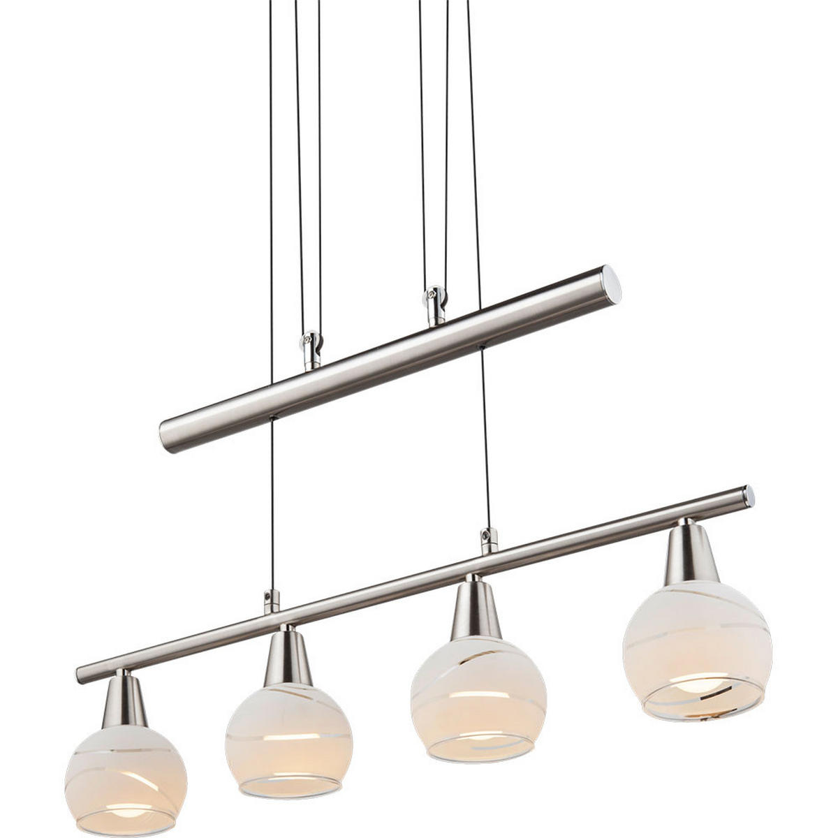 LED HÄNGELAMPE Metall Silber - Silberfarben, Glas (60/10/160cm) - Globo Lighting