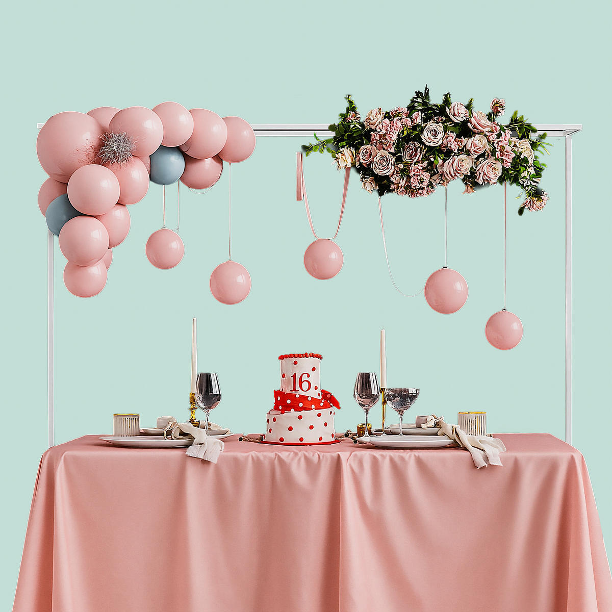 TISCHBOGEN - Weiß, Metall (260/118/31cm) - Relaxdays