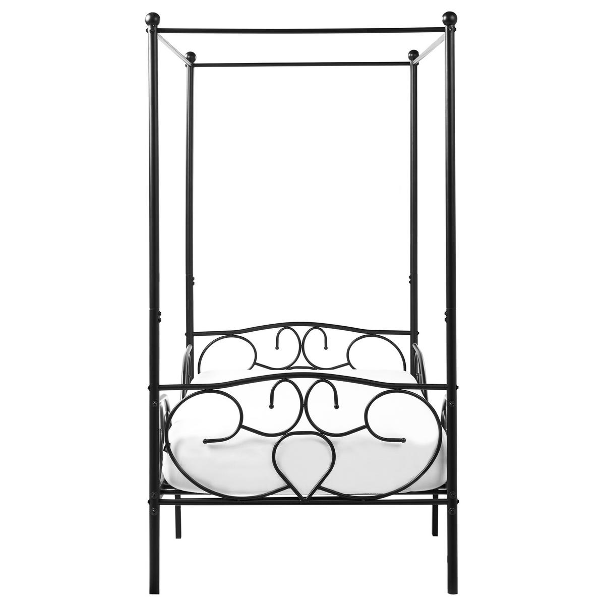 HIMMELBETT 90x200 cm Schwarz Sormery - Schwarz, Metall (90/200cm) - Beliani
