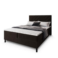 BOXBETT ROKIS 160x200 cm mit Matratze und Topper - Braun - Braun, Holz (160/200cm) - MASSENO