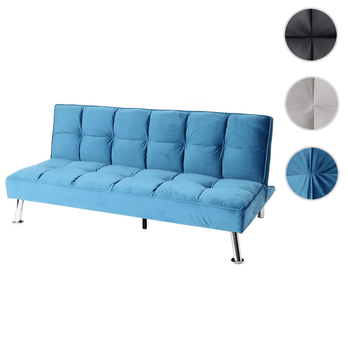 SOFA Blau - Blau, Textil (181/82/107cm) - MCW