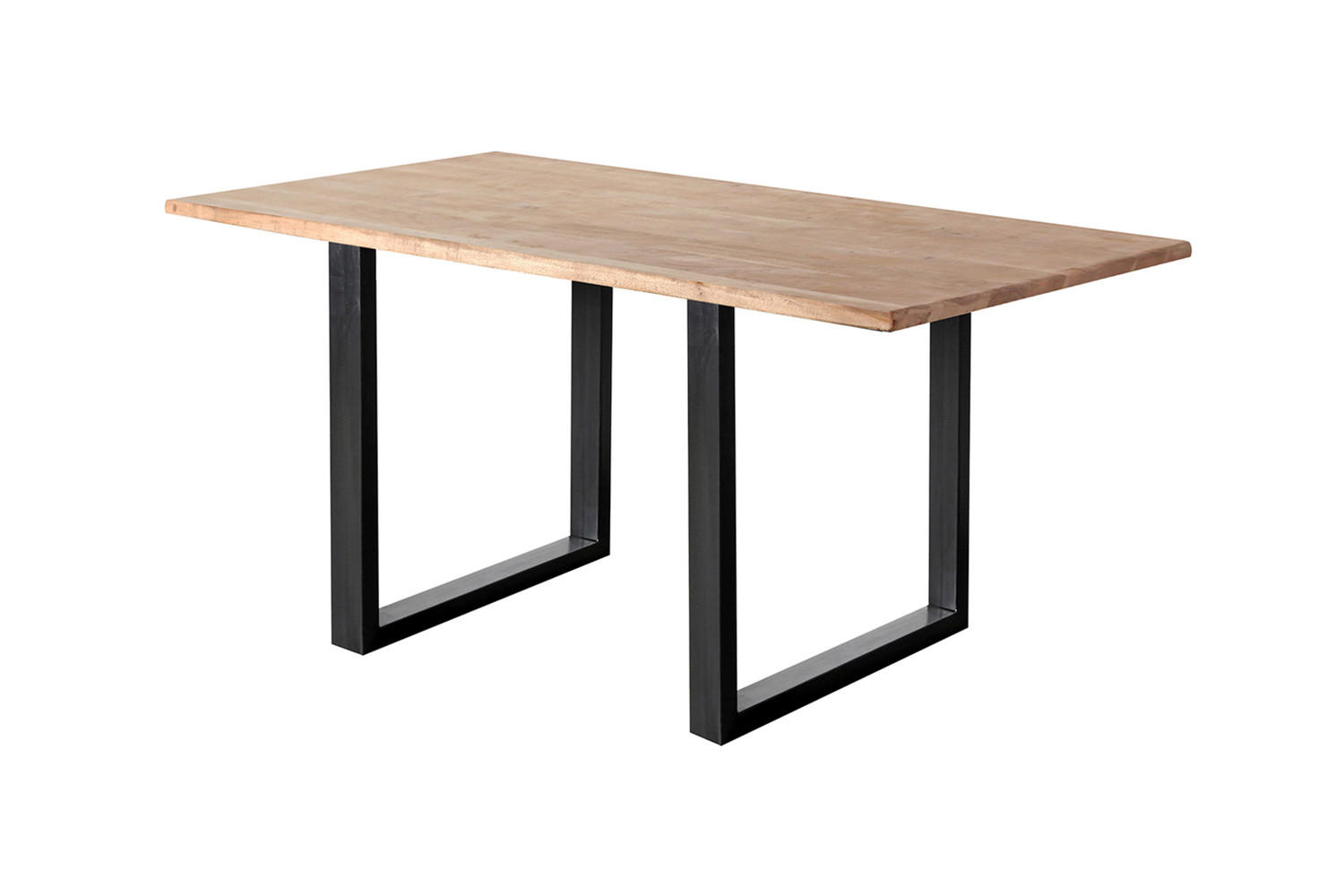 ESSTISCH LORE Holz Akazie - Schwarz/Naturfarben, Holz/Metall (140/90/77cm) - KAWOLA