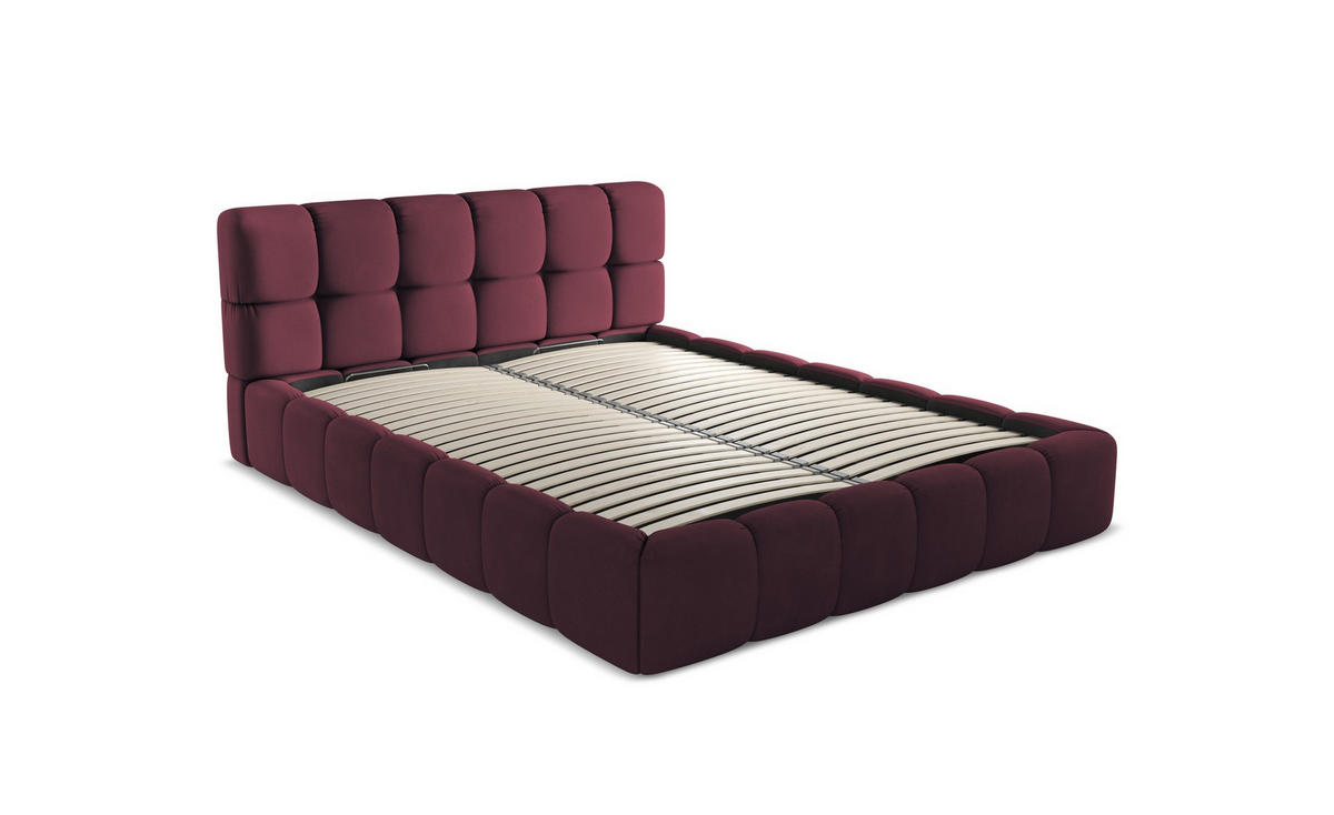 POLSTERBETT mit Bettkasten und Lattenrost 180x228 Grau - Dunkelgrau/Schwarz, Kunststoff/Textil (160/200cm) - Makamii