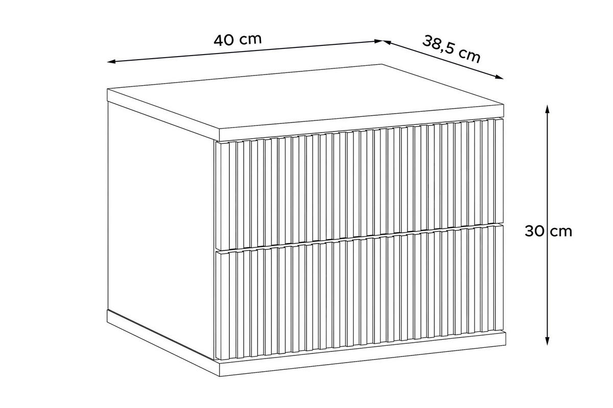 SCHWEBENDER NACHTTISCH RECTUS II, Kaschmir - Kaschmir, Holzwerkstoff (40/30/38.5cm) - KONSIMO®
