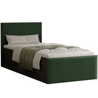 POLSTERBETT SASHI 90/200 cm Bettkasten, ohne Matratze, Schwarz / Dunkelgrün - Dunkelgrün, Holz/Holzwerkstoff (90/200cm) - Idohome