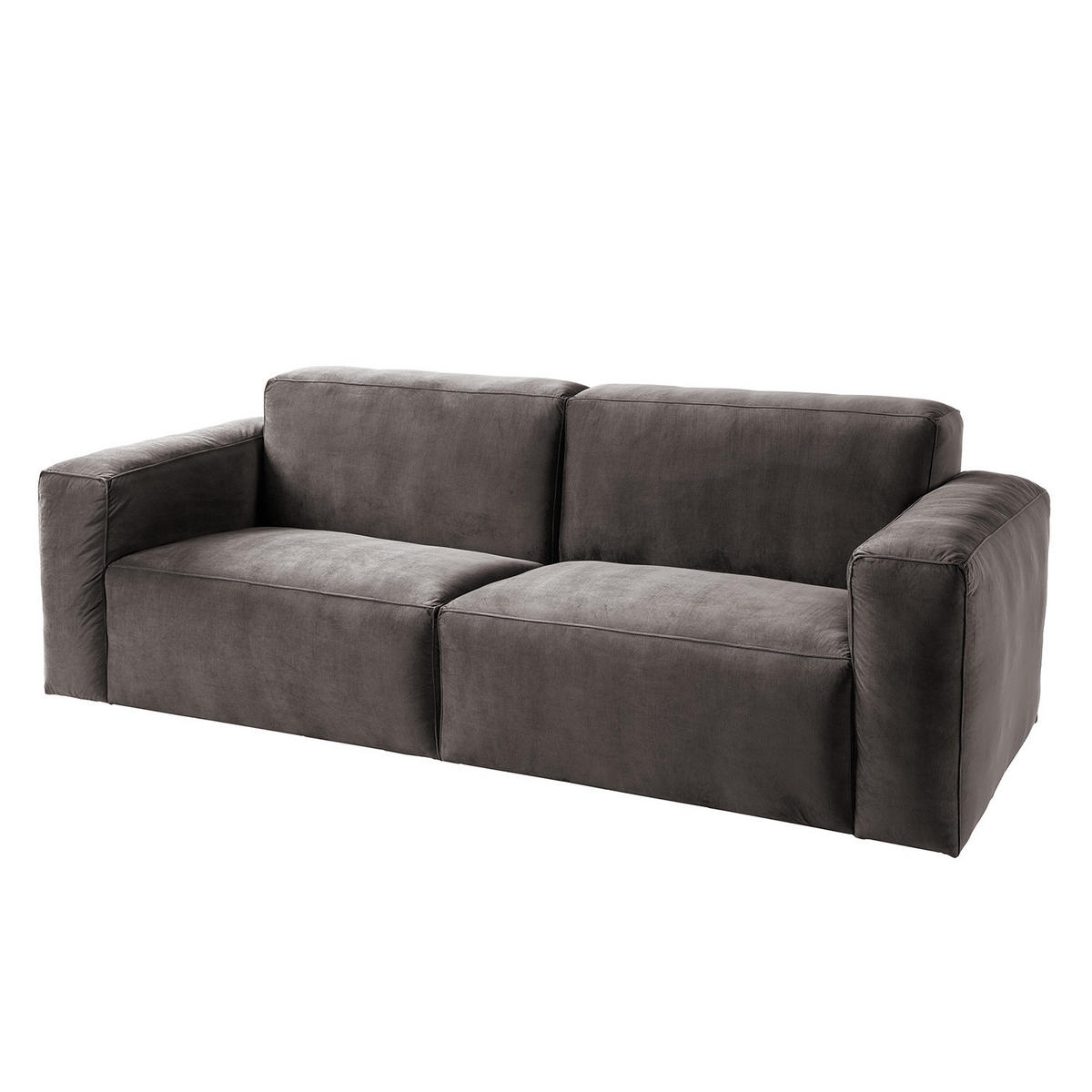 3-SITZER SOFA - Braun/Grau, Textil (240/75/96cm) - home24