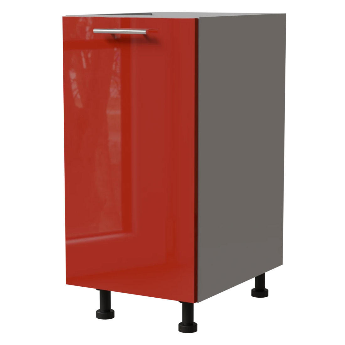 Feldmann-Wohnen Küchenunterschrank Rot, Grau 40x82x50 cm
