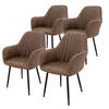 STUHL Kunstleder braun 4er Set - Braun, Metall (60/84/58cm) - ML-DESIGN