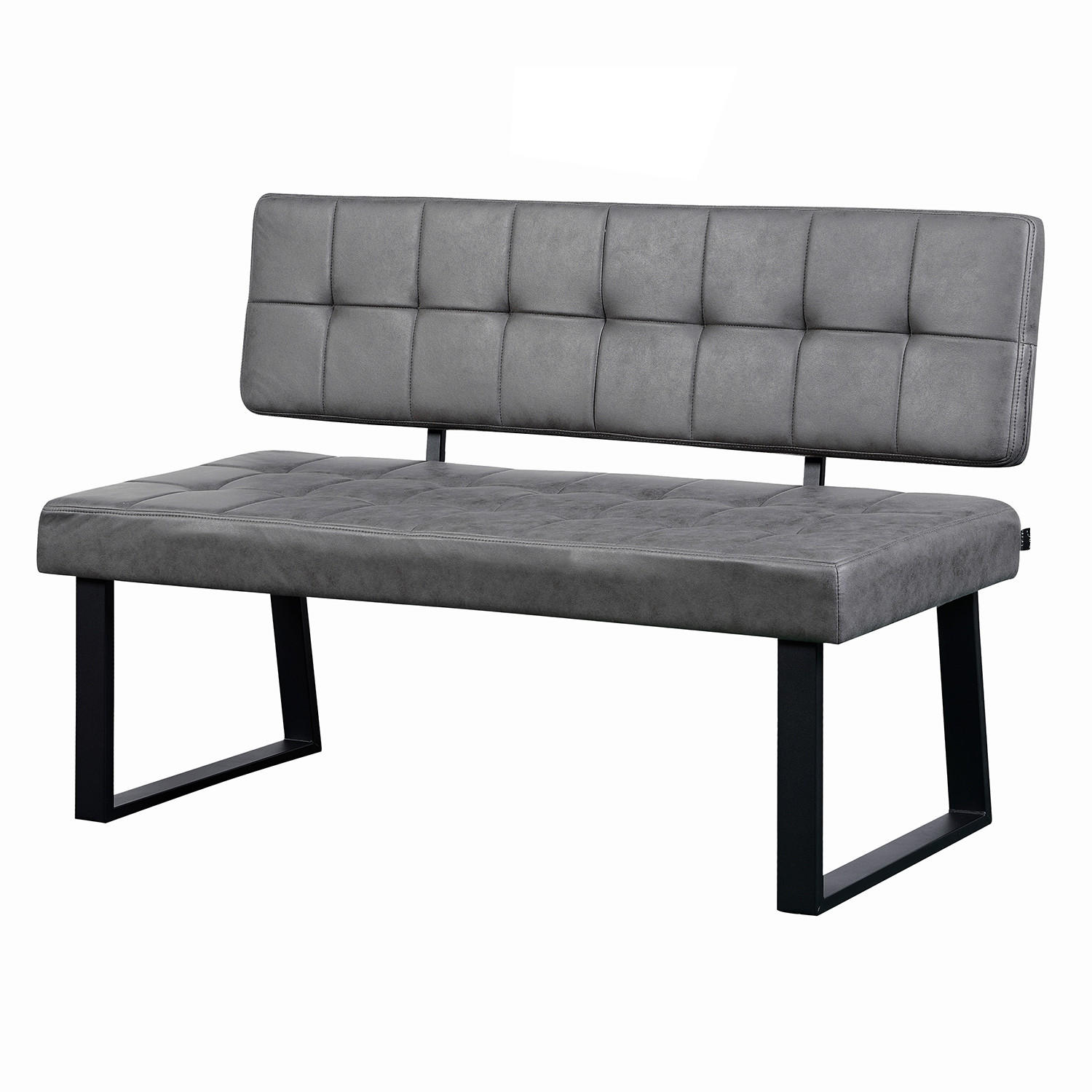 SITZBANK SIGFRID - Grau, Textil/Metall (140/48/56cm) - B&D Home