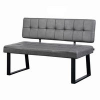 SITZBANK SIGFRID - Grau, Textil/Metall (140/48/56cm) - B&D Home