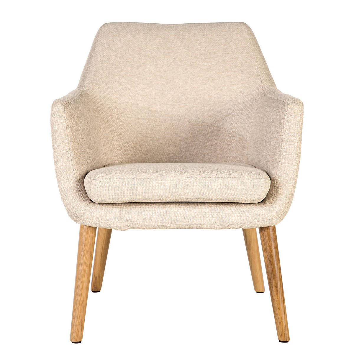 LOUNGESESSEL - Eichefarben/Beige, Eichenholz/Textil (66/80/68cm) - home24