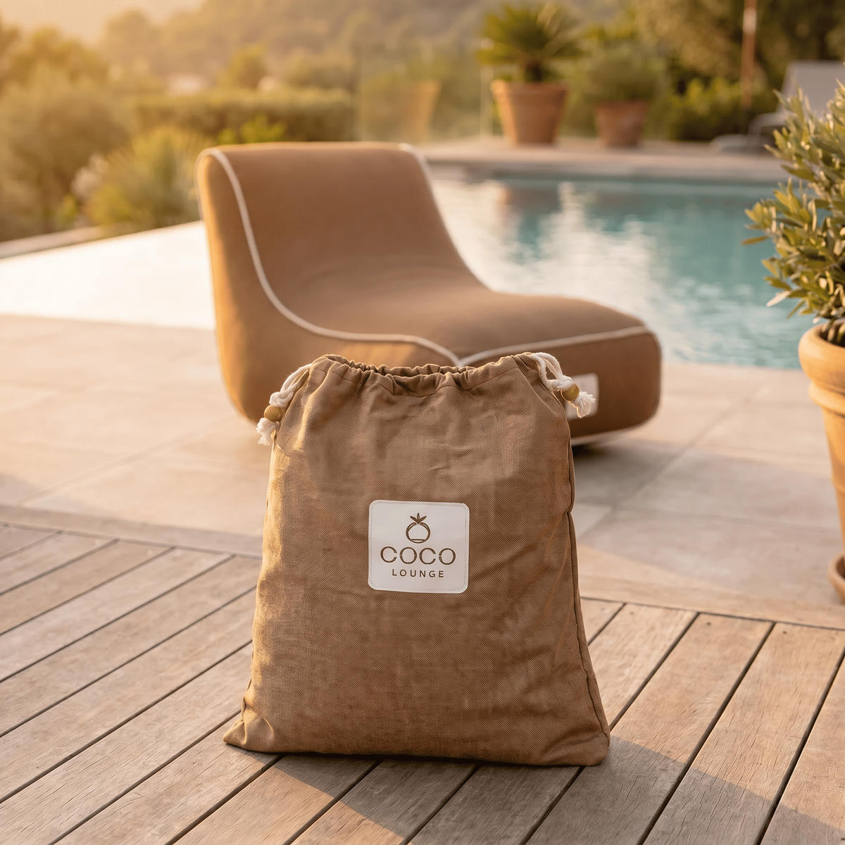 LOUNGESESSEL RIVIERA Braun - Braun, Kunststoff/Textil (75/75/75cm) - Coco Lounge