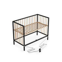 BEISTELLBETT mit Umbauseite - schwarz/natur - Dreamy 4 in 1 Bett - Schwarz/Naturfarben, Holz (120/90/60cm) - Sämann – make a difference.