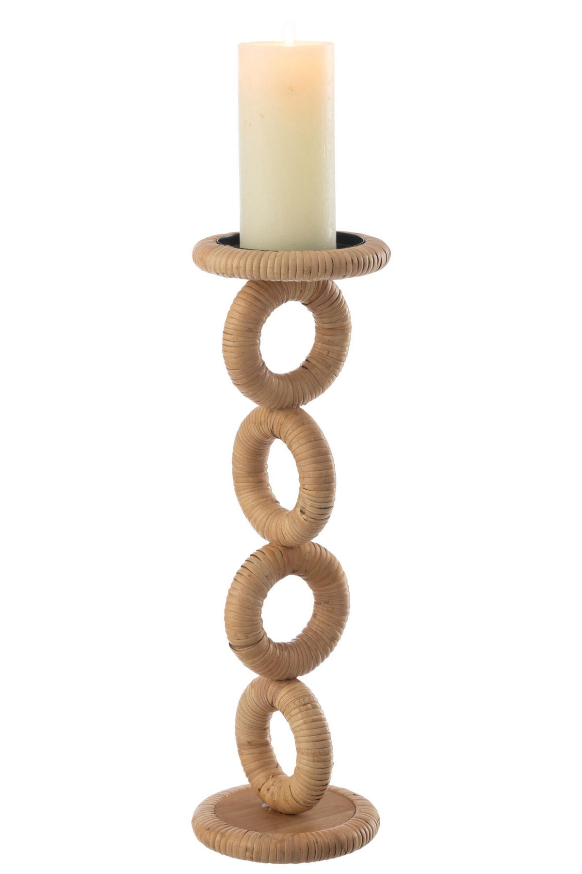 KERZENSTÄNDER RING - Naturfarben, Holz (14/45/14cm) - J-Line