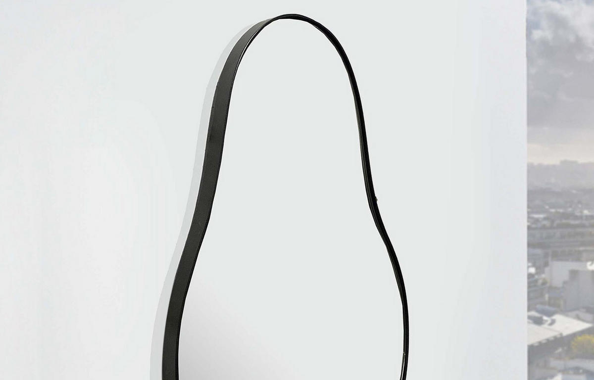 WANDSPIEGEL Asymmetrisch Metall Schwarz 40x80 cm Moderner Rahmen - Schwarz, Glas (40/80/3cm) - KADIMA DESIGN