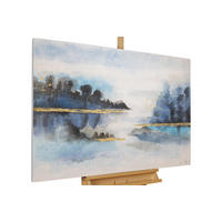 ACRYLBILD HANDGEMALT 120/80 cm - Blau/Weiß, Holz/Textil (120/80cm) - KUNSTLOFT
