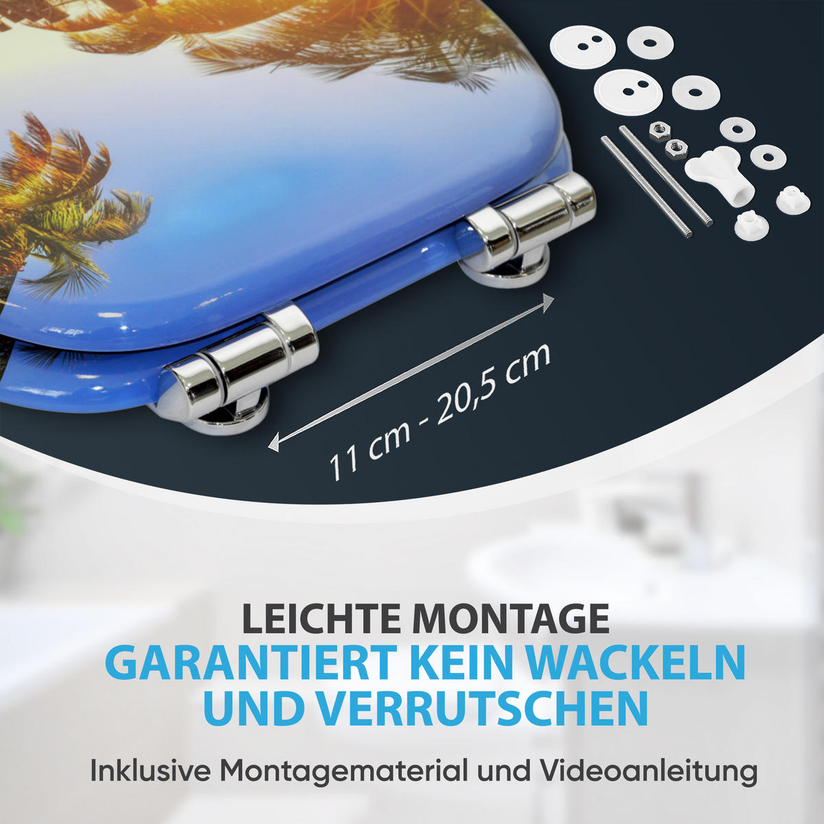 WC-SITZ Absenkautomatik Fort Lauderdale - Blau, Holzwerkstoff (38/6/47cm) - Sanilo