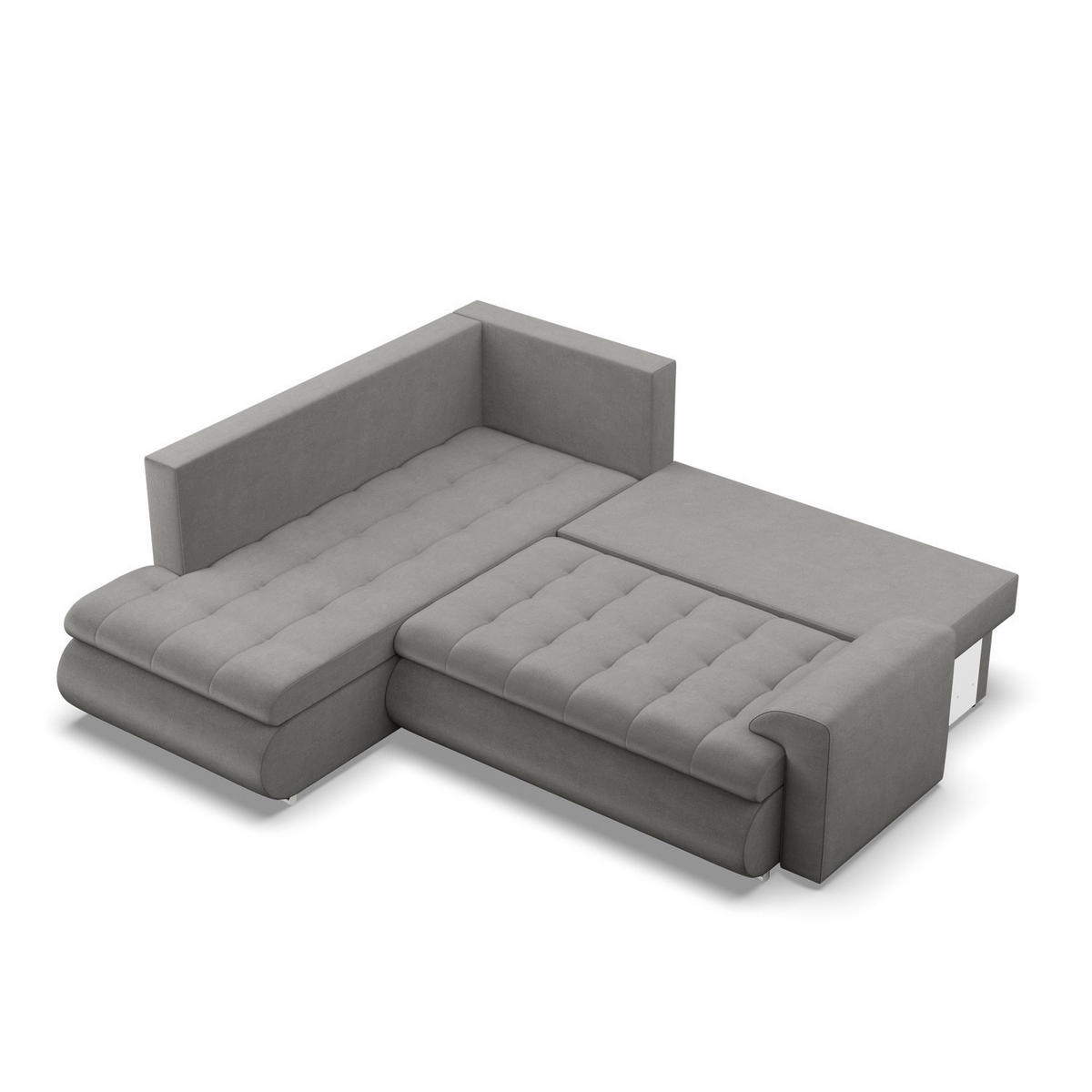 ECKSOFA LINKS MIT SCHLAFFUNKTION FORESTA, Hellgrau - Hellgrau, Textil (230/200cm) - Mebligo