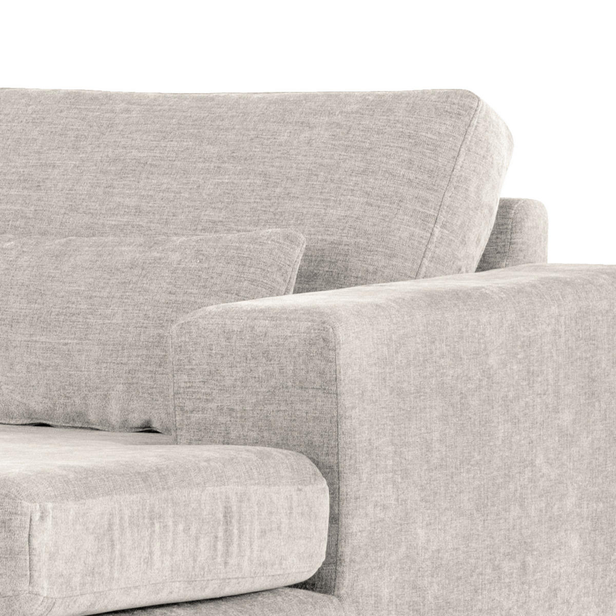 WOHNLANDSCHAFT mit Longchair - Eichefarben/Grau, Eichenholz/Textil (371/81/219cm) - home24