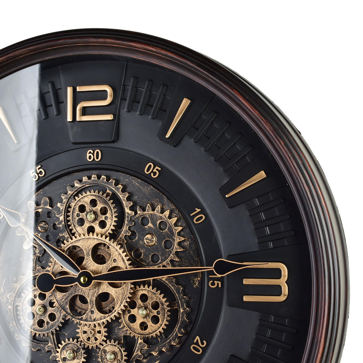 WANDUHR Ramsey Schwarz 50/6.5/50 cm Kunstoff - Schwarz, Kunststoff (50/50/6.5cm) - Mondex