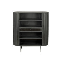 BÜCHERREGAL MELA, Mango Massivholz, mit Stauraum, Schwarz, 105 x 40 x 122 cm - Schwarz, Holz/Metall (105/122/40cm) - KADIMA DESIGN