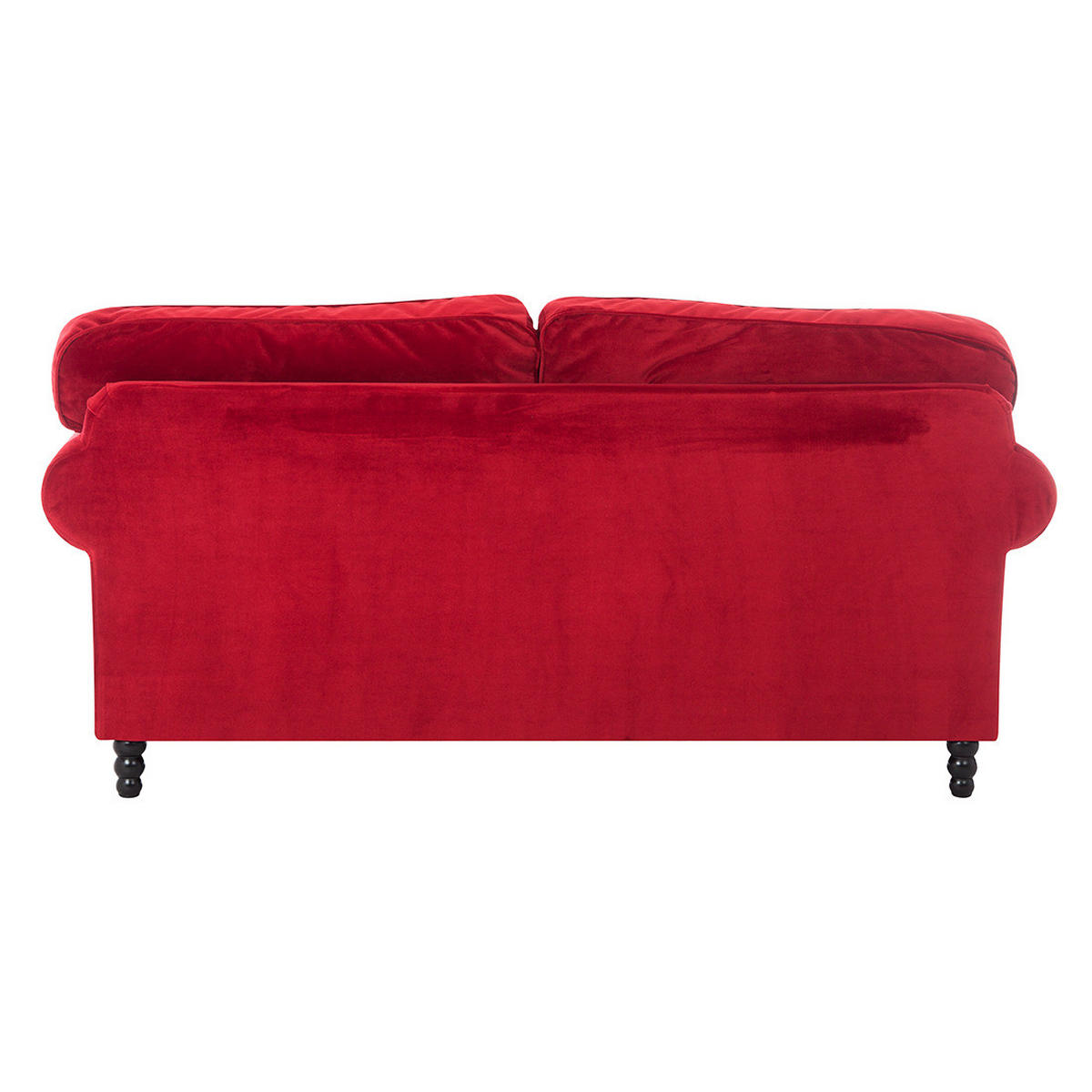 3-SITZER SOFA - Samt - Rot, Textil (202/93/100cm) - home24