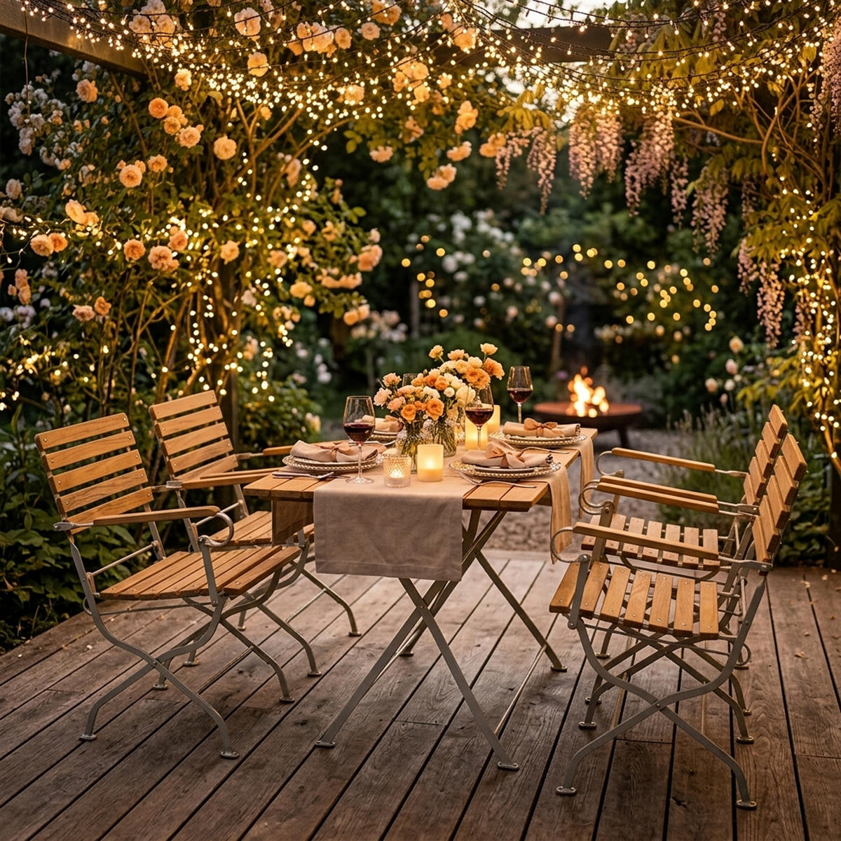 ESS-GRUPPE Townsville 5-teilig, Gartenmöbel Set - Flachstahl - Robinienholz - Gartenset Tisch und Stühle - hellgrau - Grau, Holz - TPFGarden