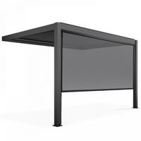 PERGOLA 3x4 m, mit 1 Markise, Grau - Grau, Metall (281/257/403cm) - Oviala