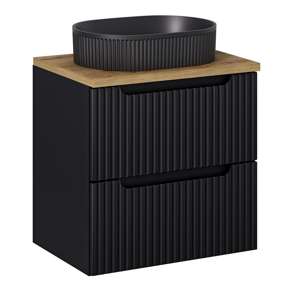 WASCHTISCH Newport-56 - Schwarz, Holzwerkstoff (60/71/40cm) - Lomado