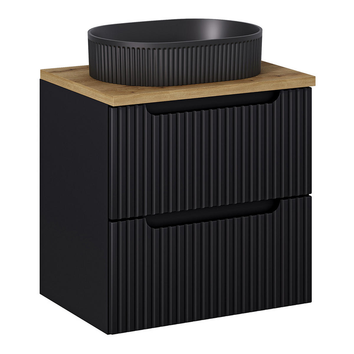 WASCHTISCH Newport-56 - Schwarz, Holzwerkstoff (60/71/40cm) - Lomado