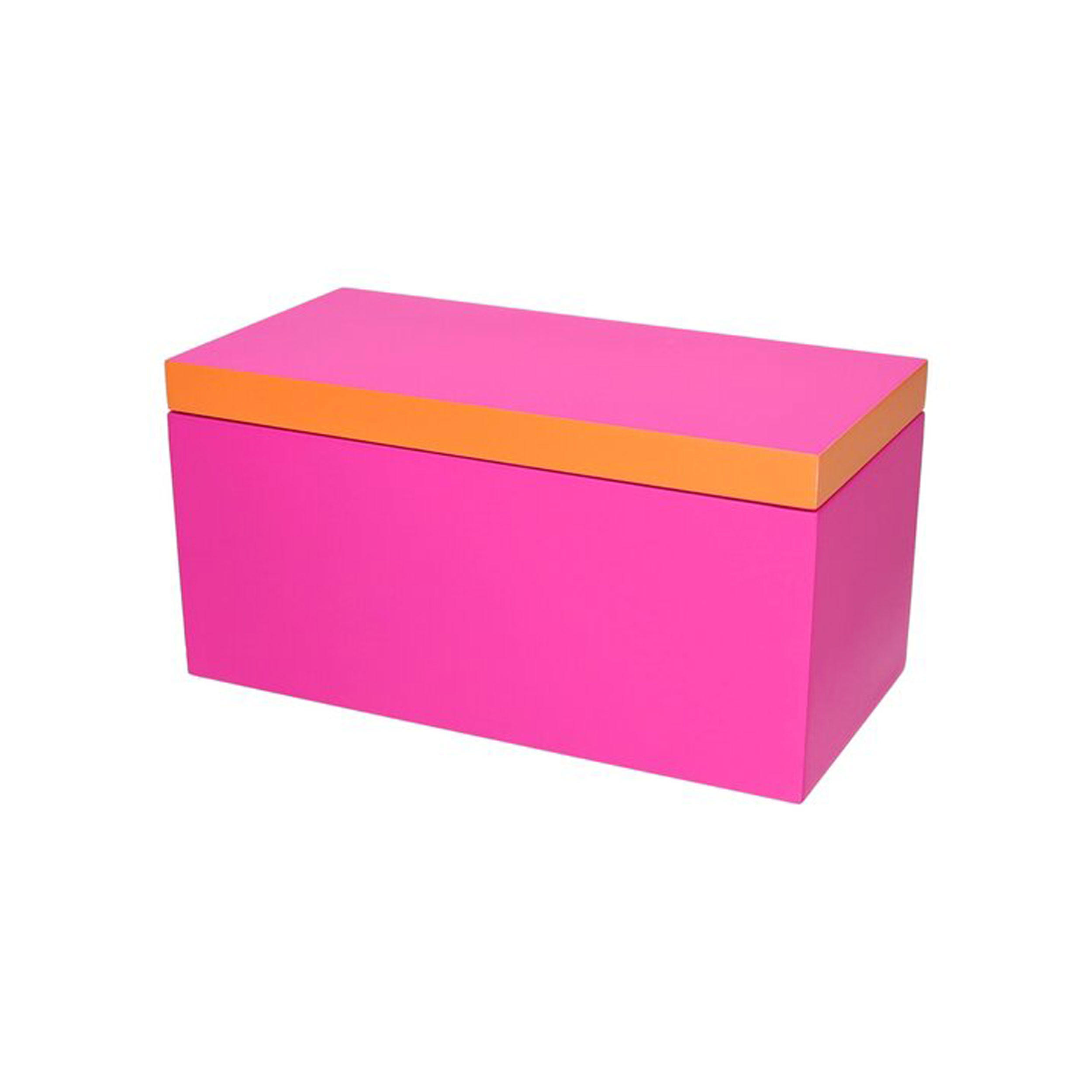 AUFBEWAHRUNGSBOX Neo M, MDF, Neon Pink / Neon Orange, 26 x 13 cm - Pink, Holzwerkstoff (14.5/26/14.5cm) - Gift Company